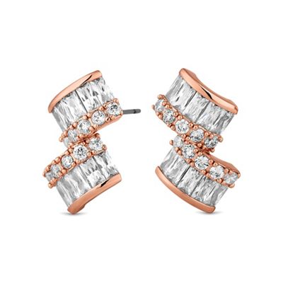 Rose gold double square earring